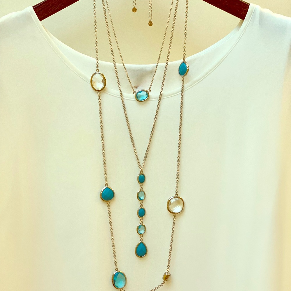 Turquoise crystal necklace 3 separate pieces